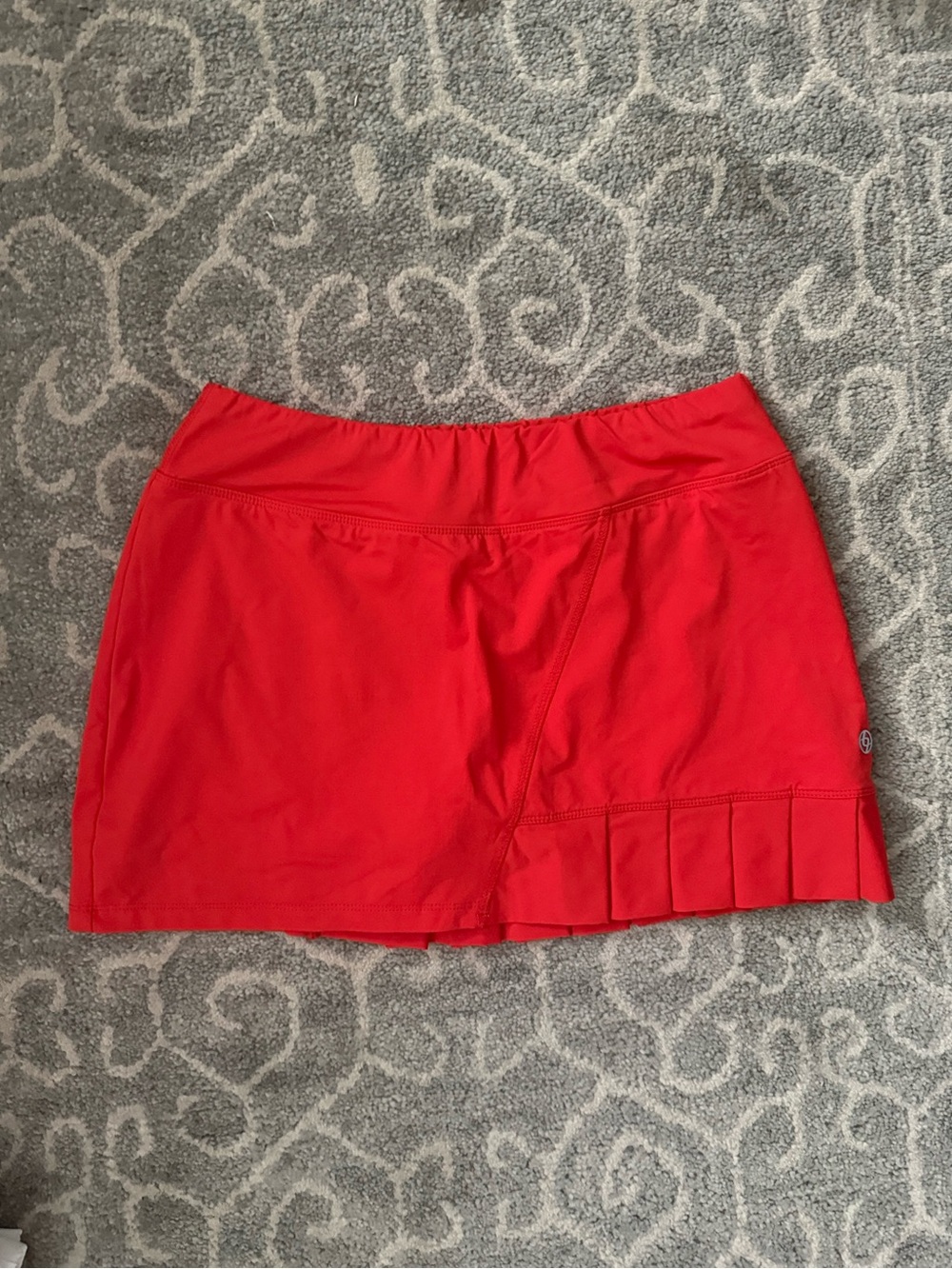 Lija Red Women's Athletic Skort with Pleated Accent